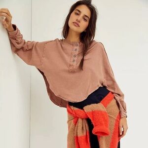 WE THE FREE PEOPLE Melodi Henley Long Sleeve Top